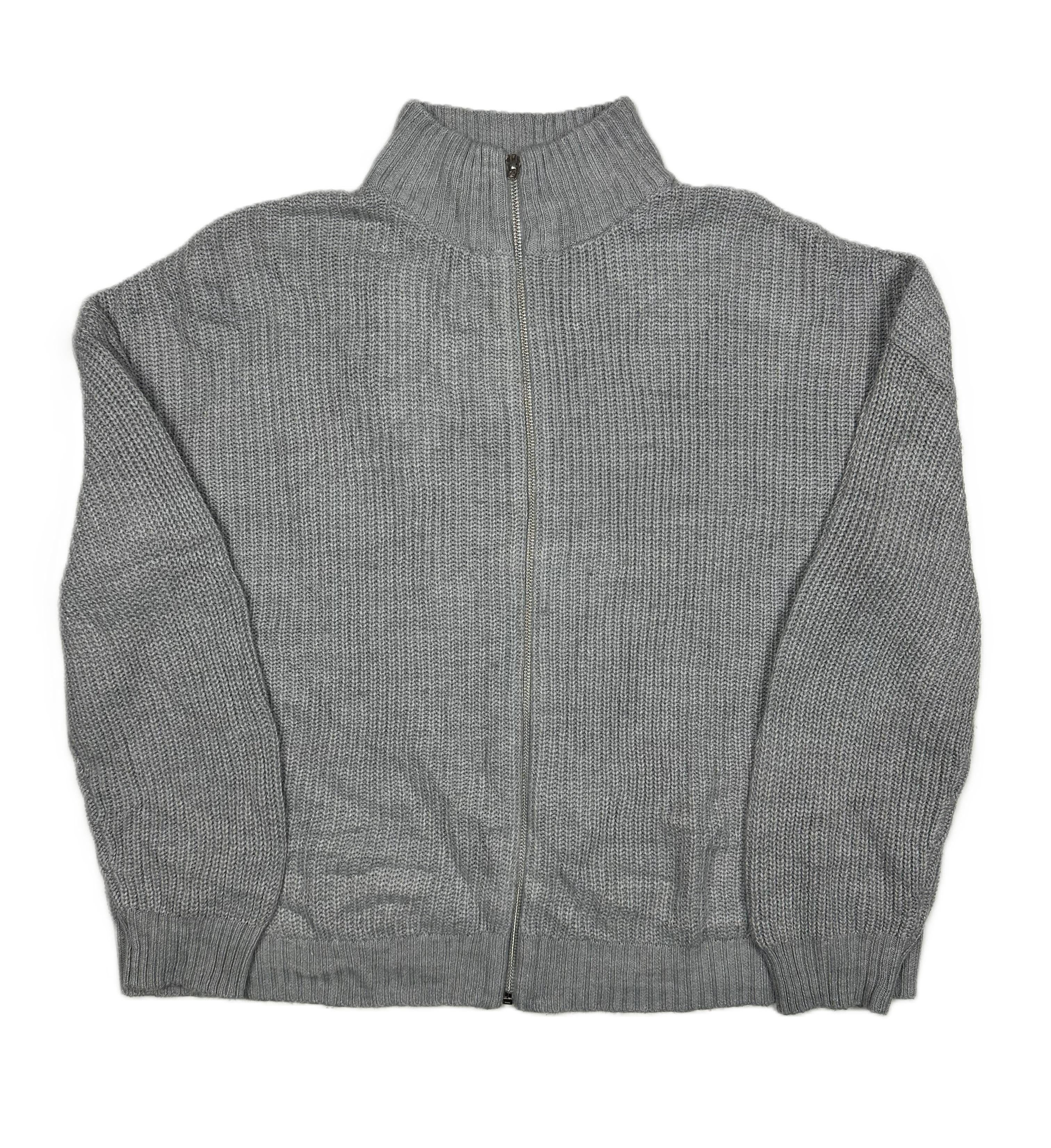 bonprix – Light Grey Zip Knit (EU 44/46)