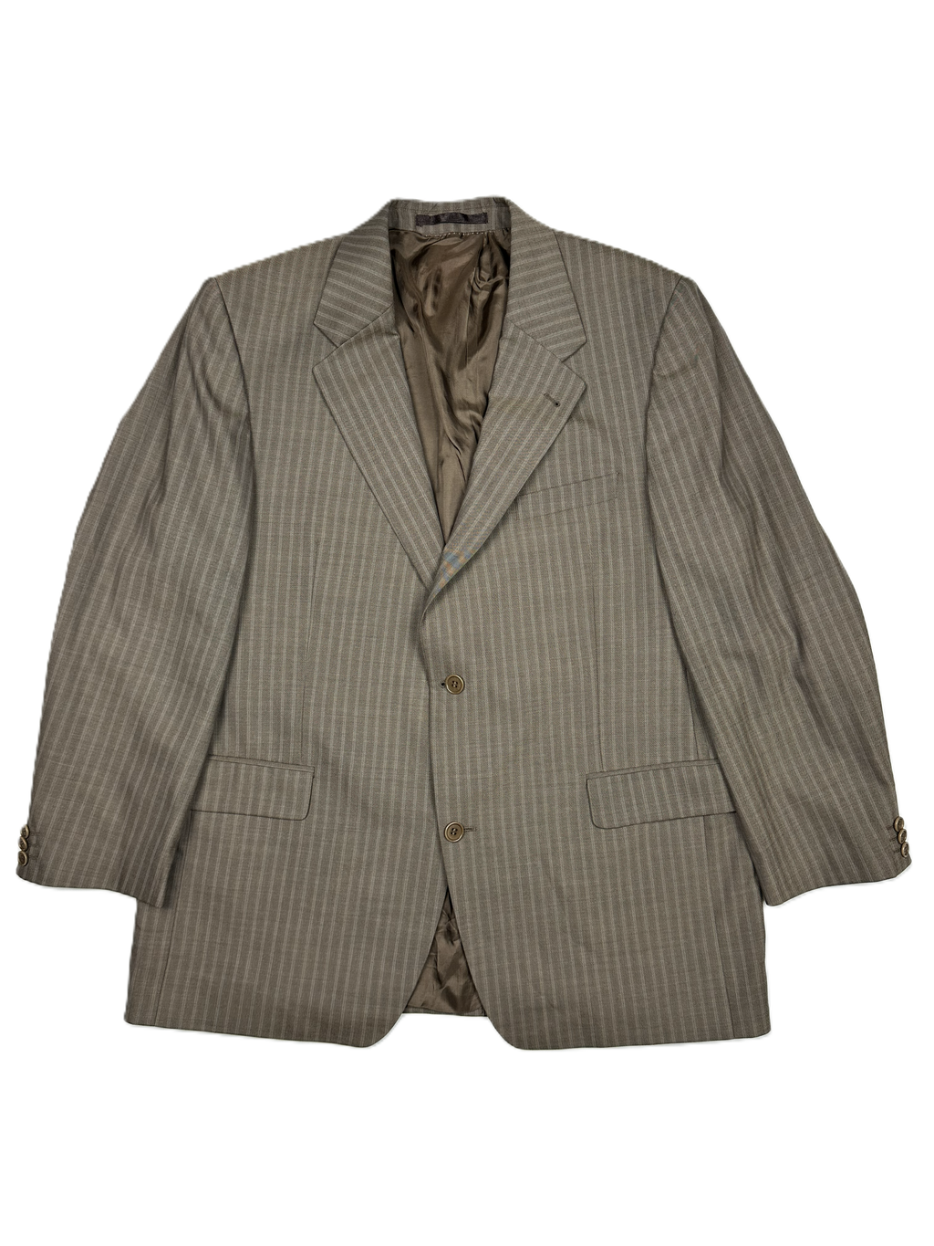 J. Philipp (Germany) – Sakko | Olive Wool Blend • Beige Stripes (EU 54 Short / 27)