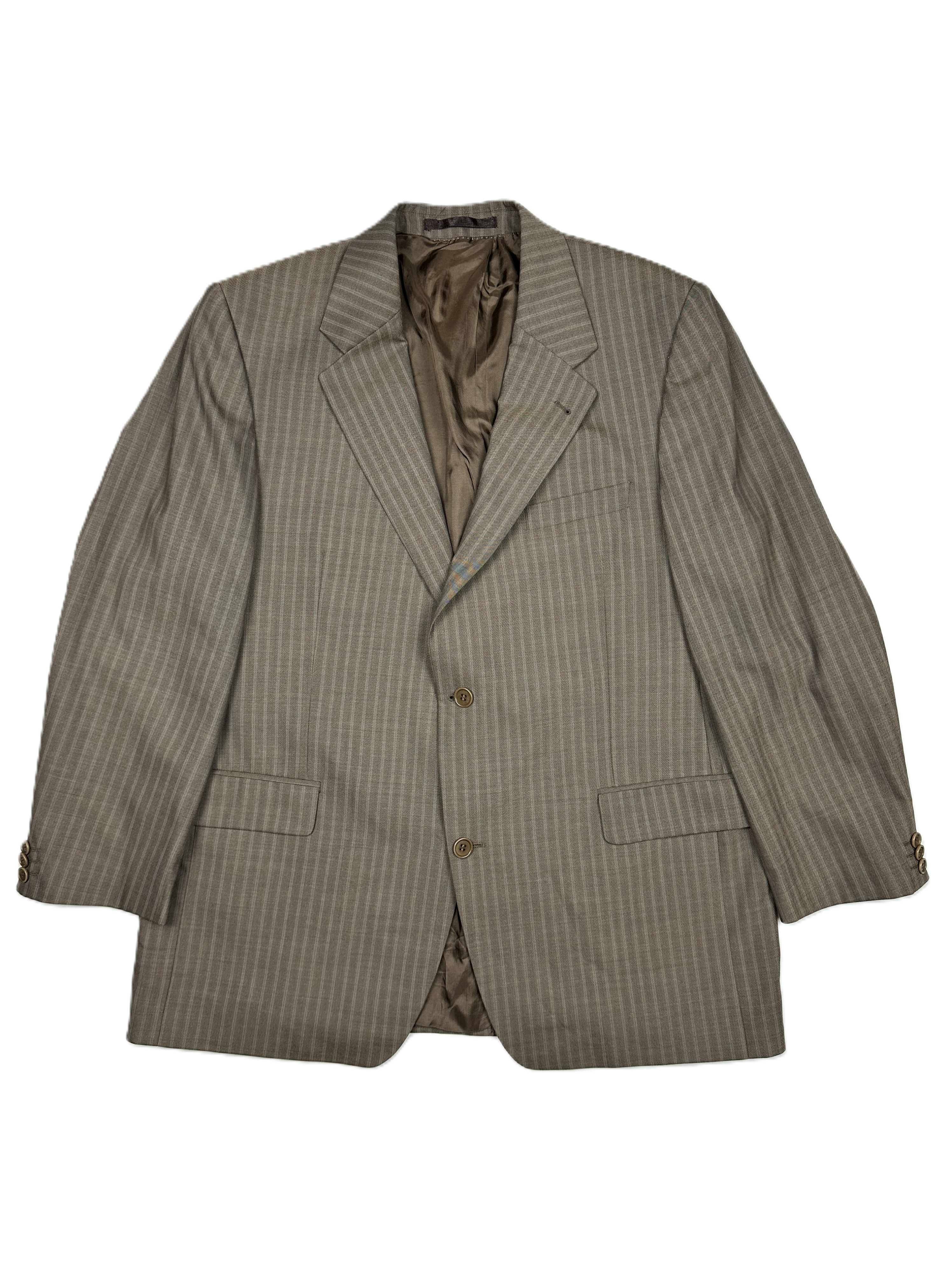 J. Philipp (Germany) – Sakko | Olive Wool Blend • Beige Stripes (EU 54 Short / 27)