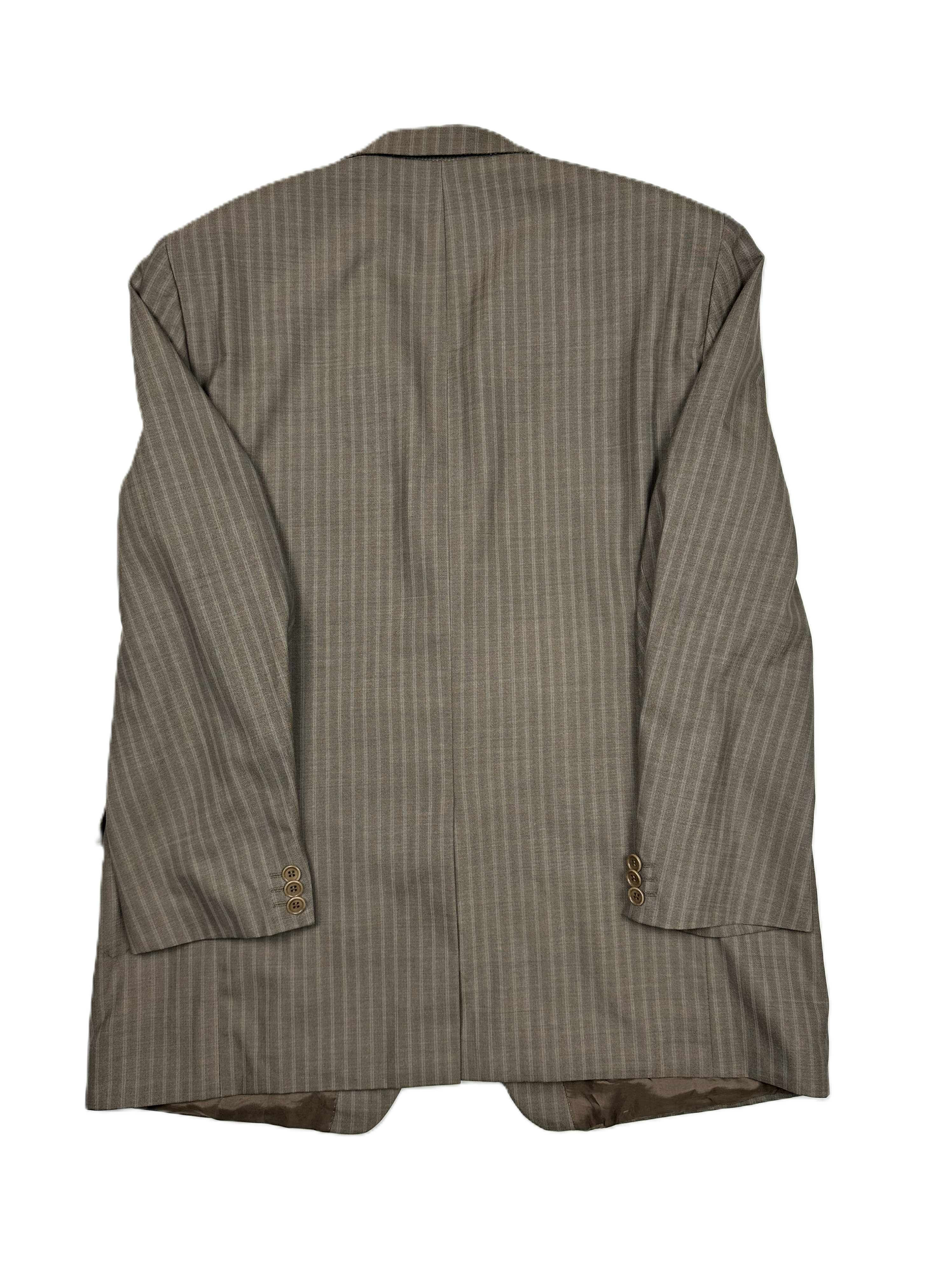 J. Philipp (Germany) – Sakko | Olive Wool Blend • Beige Stripes (EU 54 Short / 27)