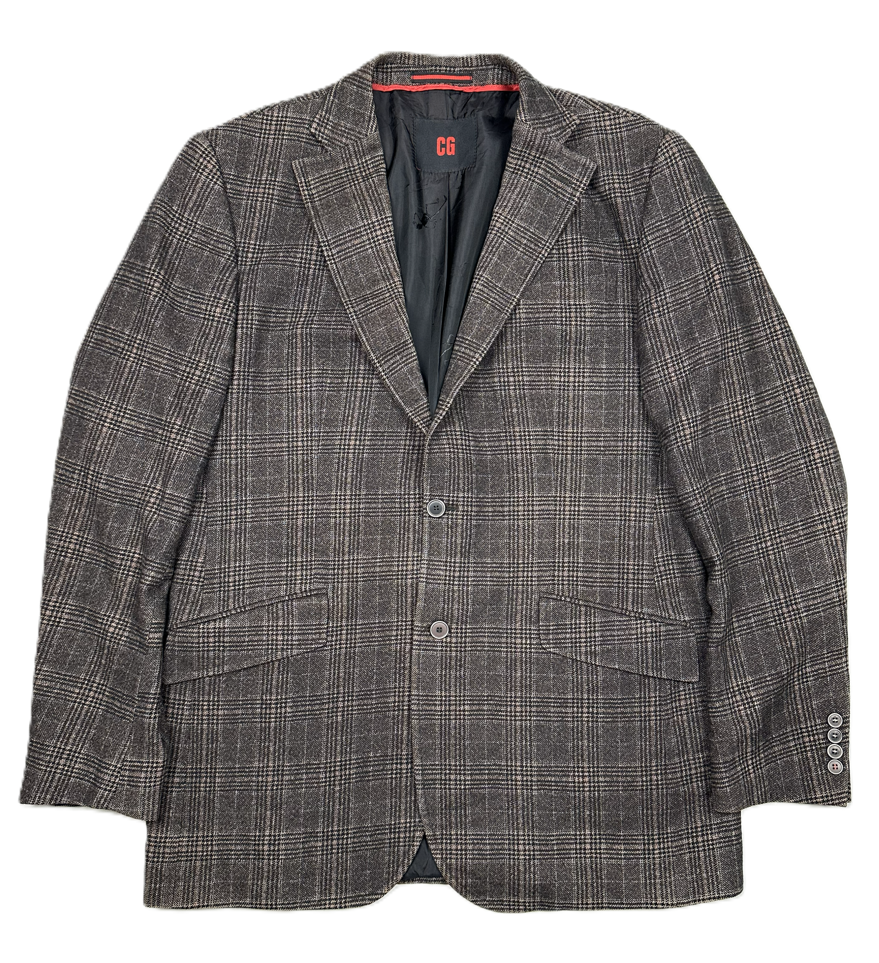 CG – Sakko | Brown Patterned Virgin Wool Blend (EU 54 Short / 27)