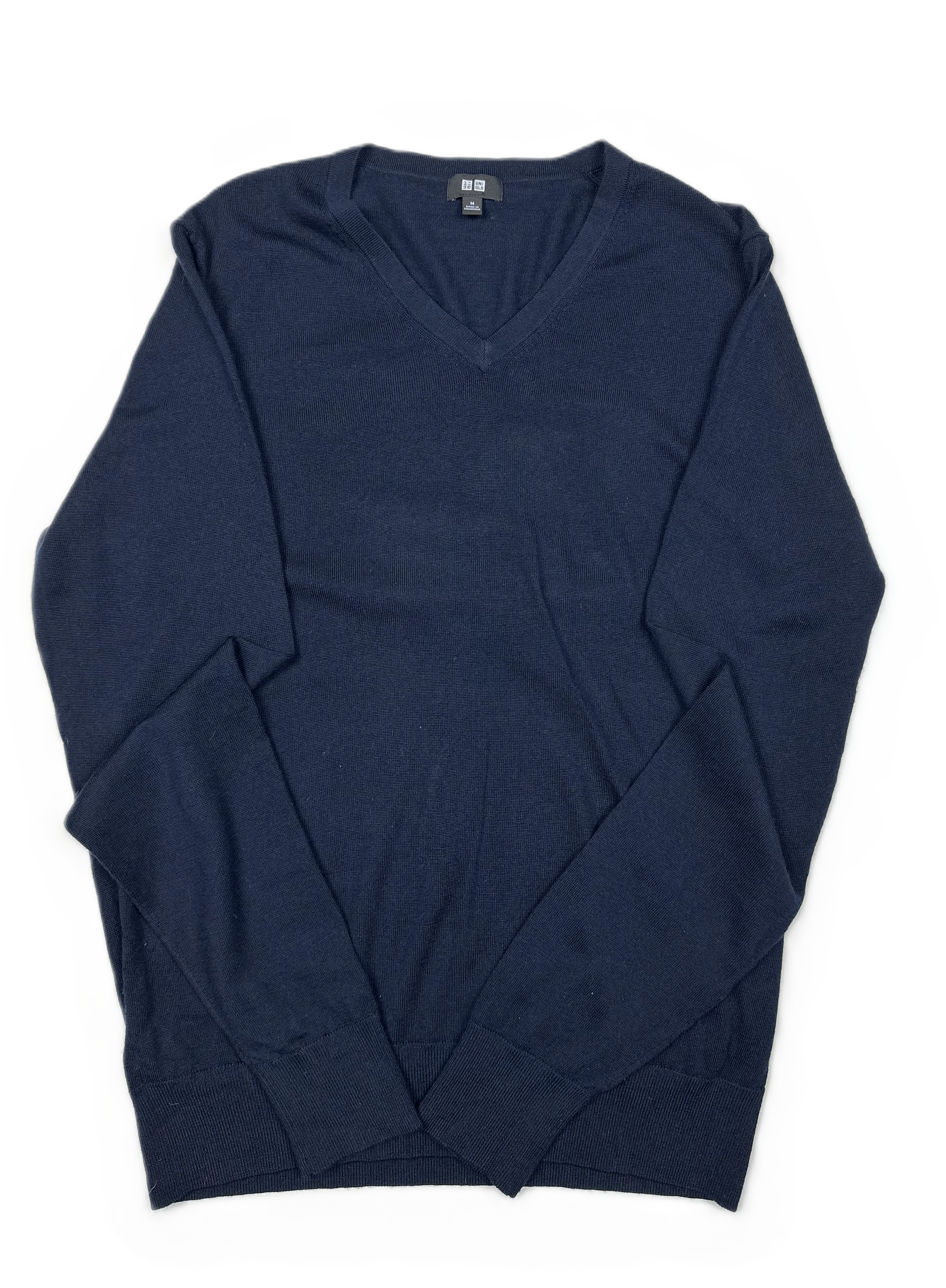 Uniqlo – Knit | Navy Wool V-Neck (M)