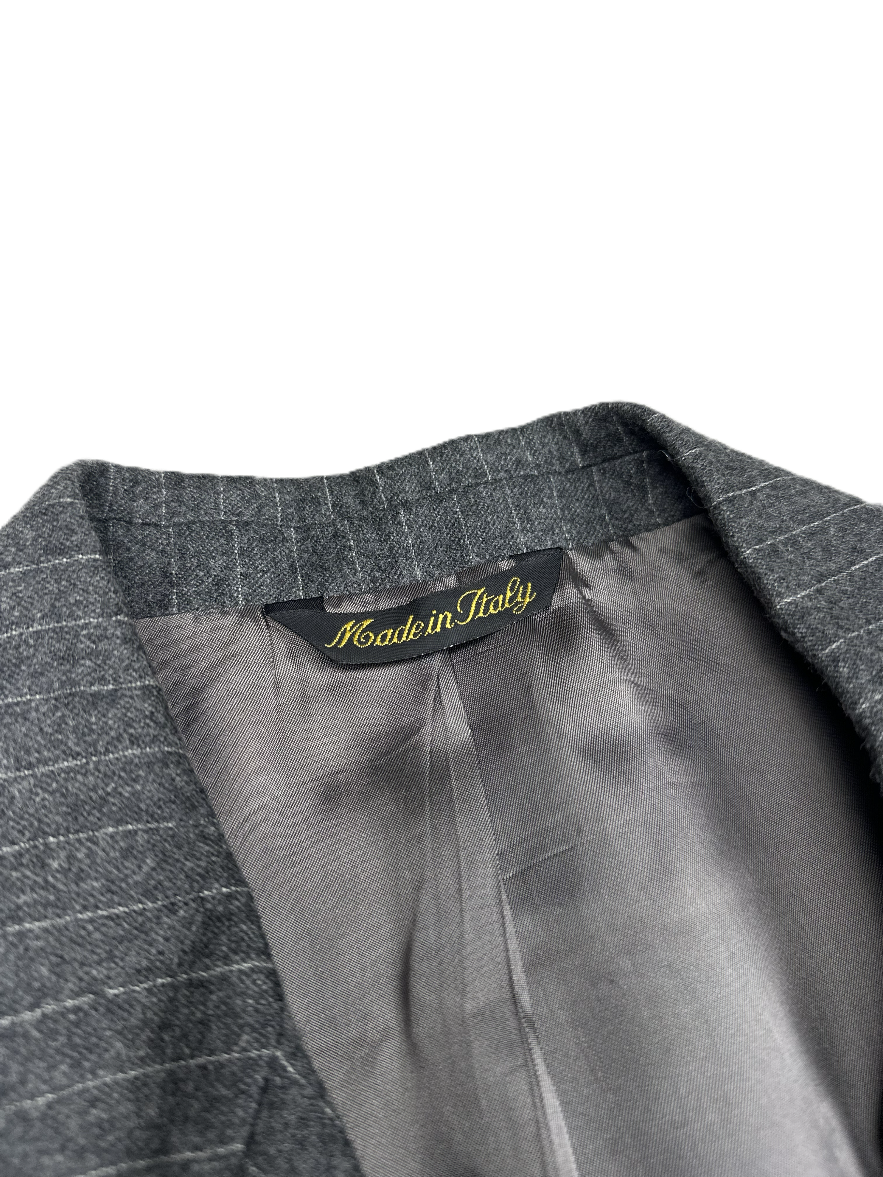 Riscontro Italia – Sakko | Dark Grey Striped Virgin Wool (EU 46)