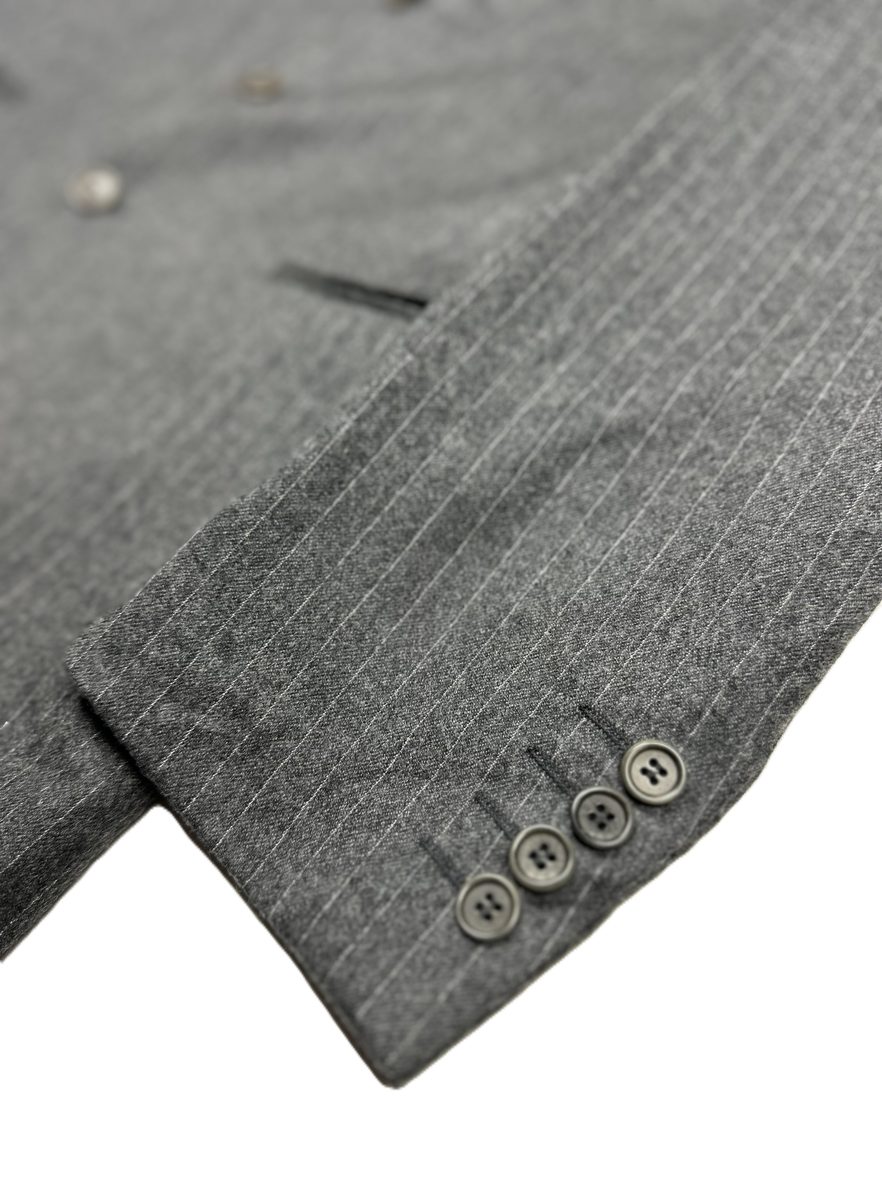 Riscontro Italia – Sakko | Dark Grey Striped Virgin Wool (EU 46)
