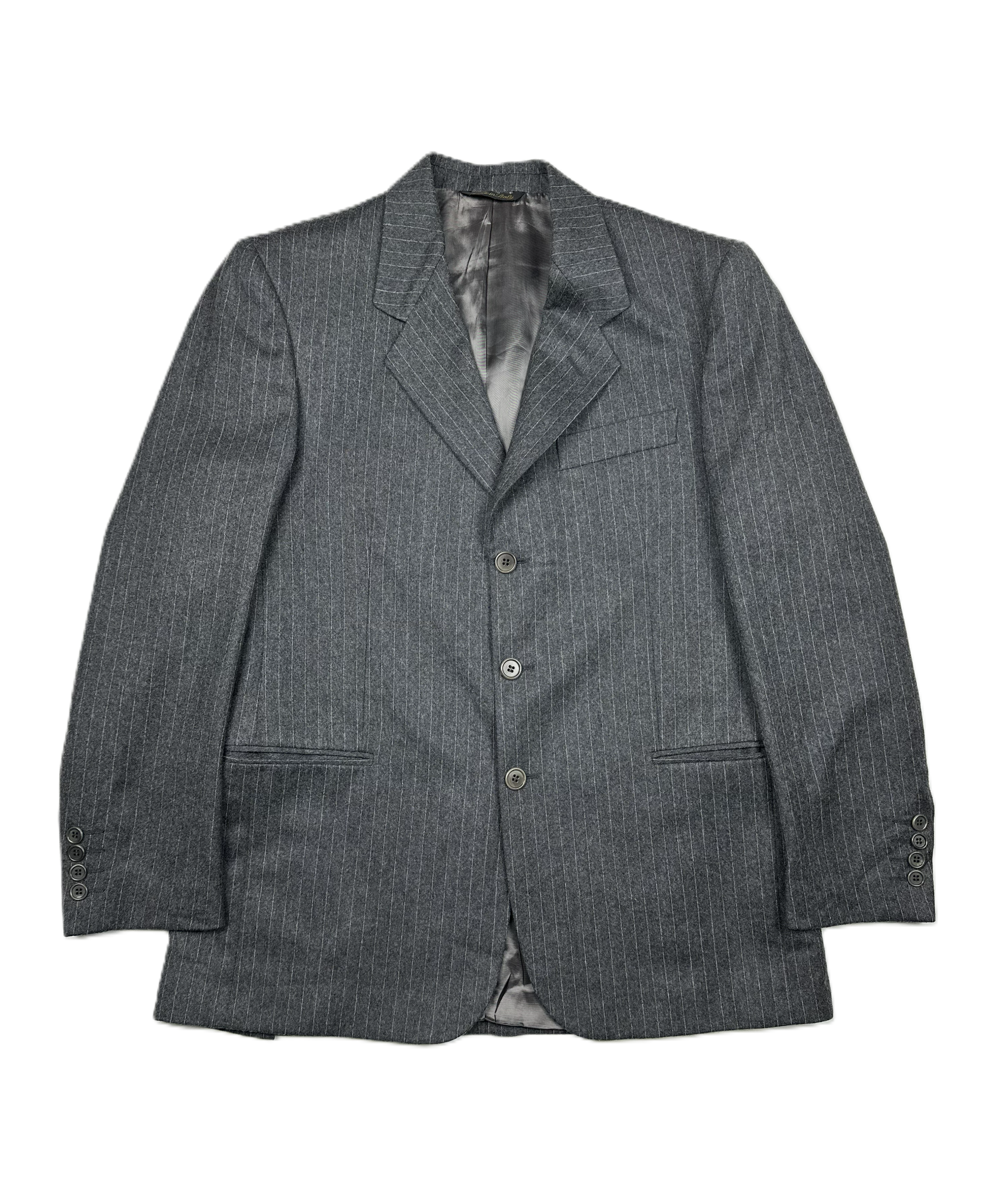 Riscontro Italia – Sakko | Dark Grey Striped Virgin Wool (EU 46)