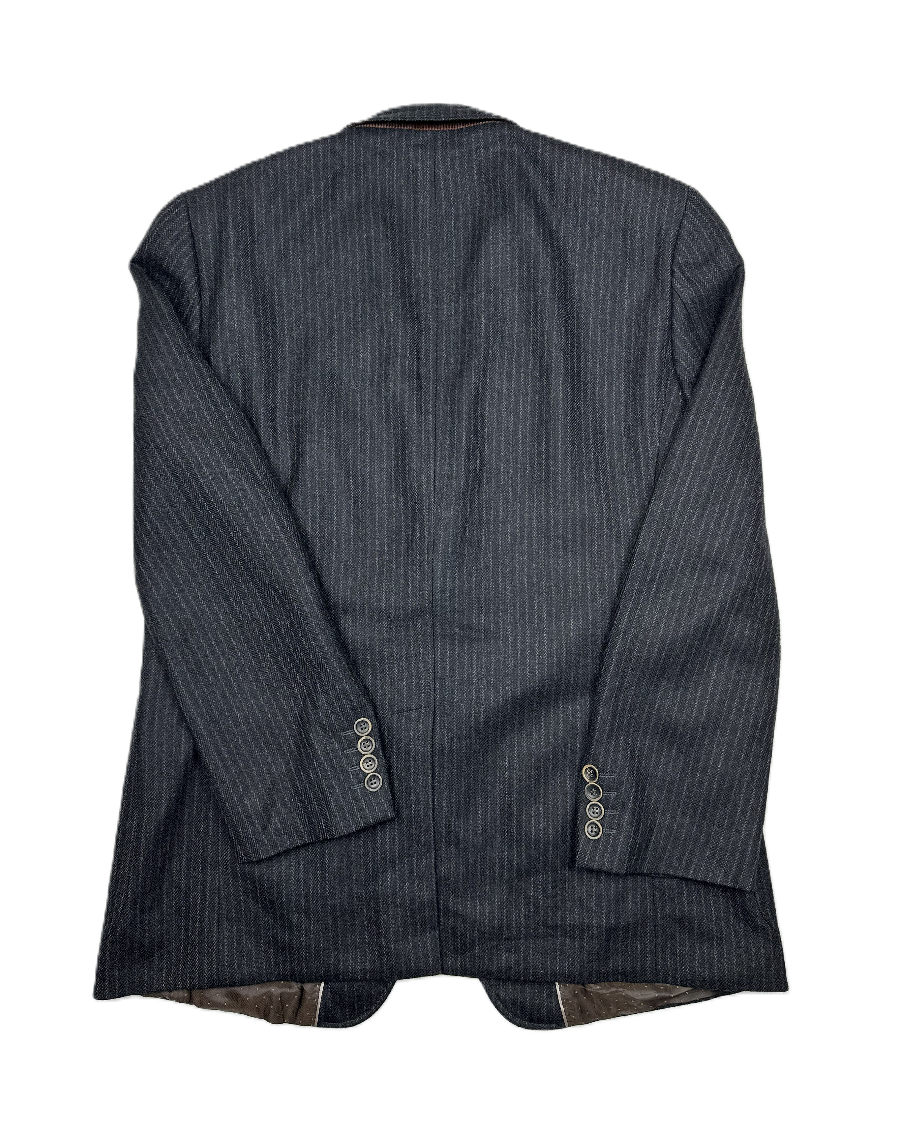 Mario Barutti – Sakko | Black Striped Wool-Cashmere (EU 46)