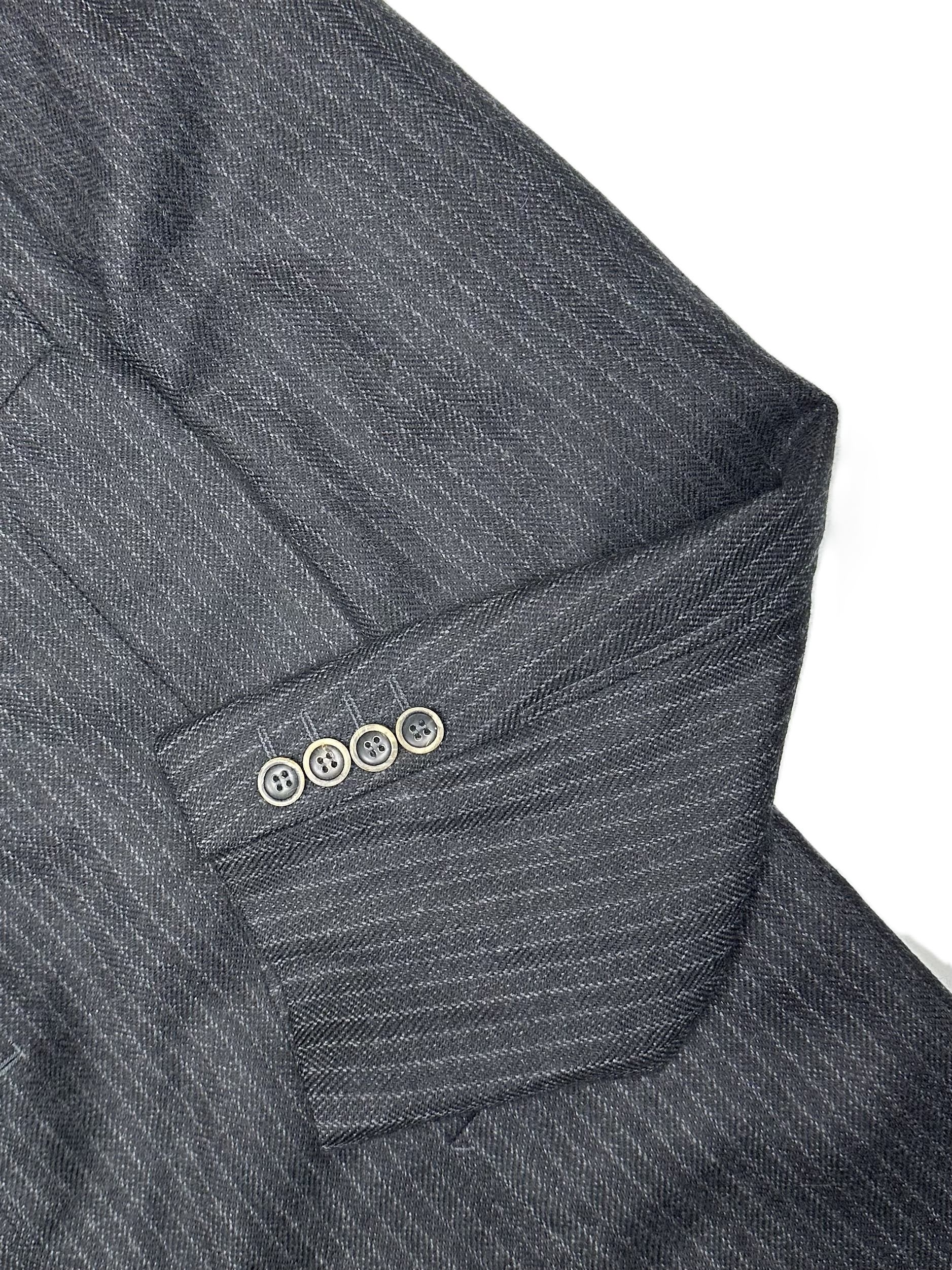 Mario Barutti – Sakko | Black Striped Wool-Cashmere (EU 46)