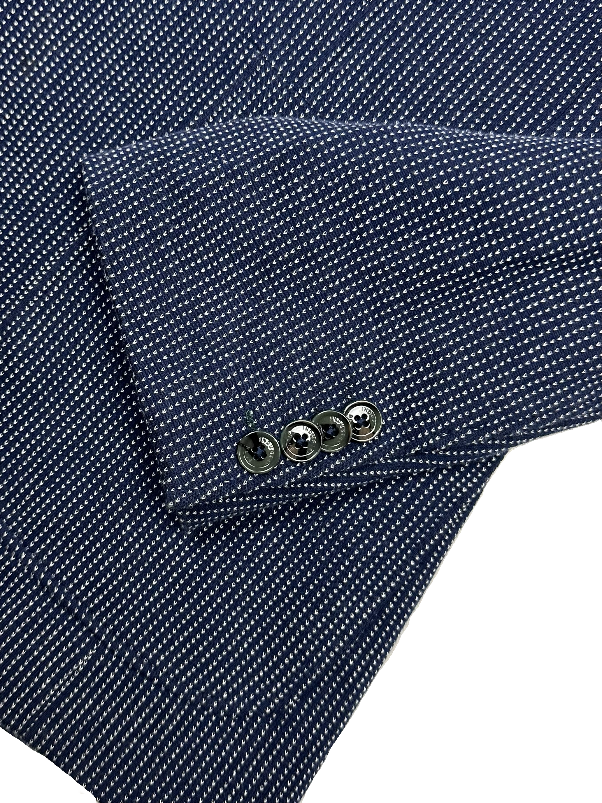 Blue Industry – Sakko | Blue Patterned Cotton Blend (EU 48)