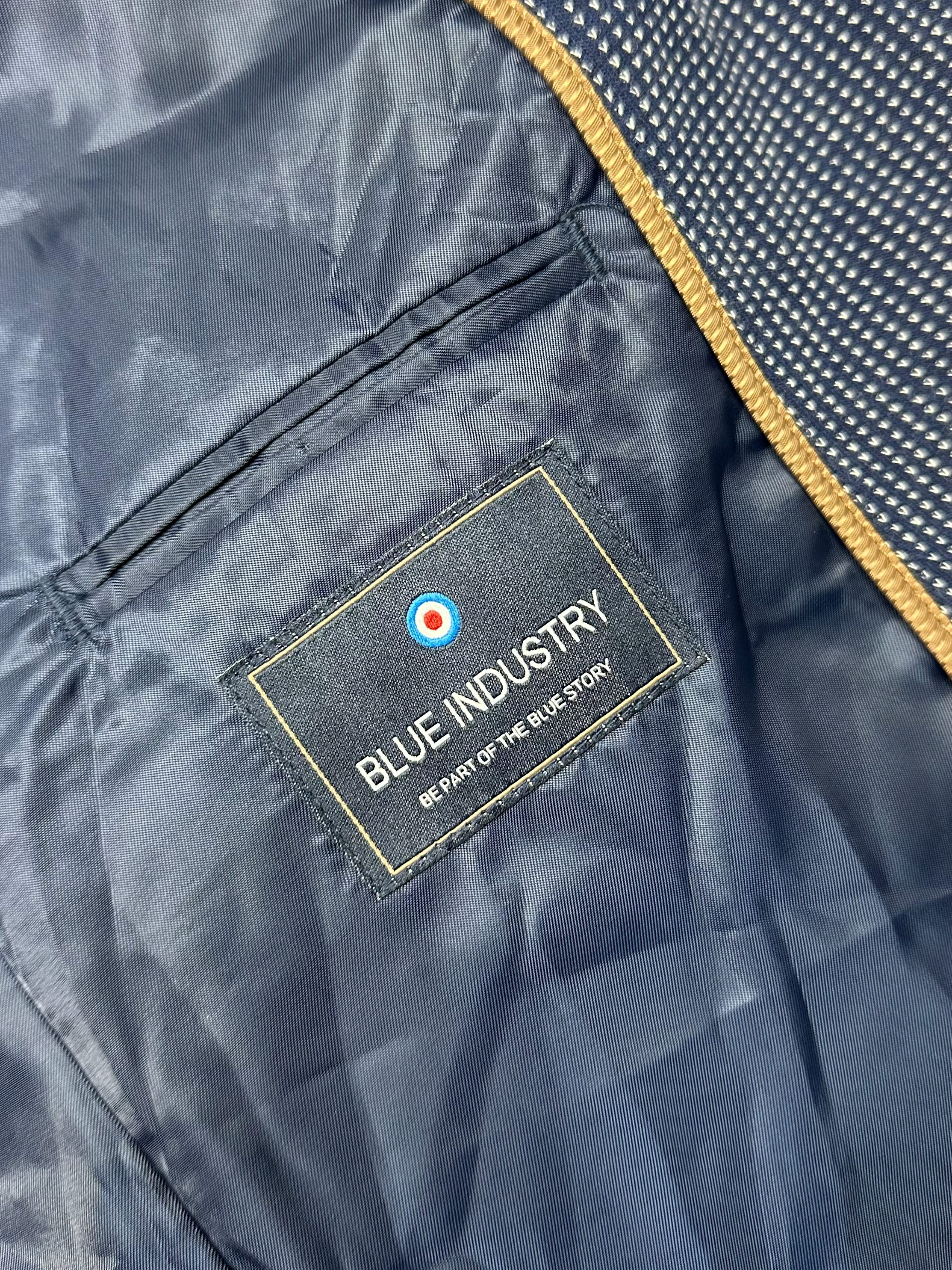 Blue Industry – Sakko | Blue Patterned Cotton Blend (EU 48)