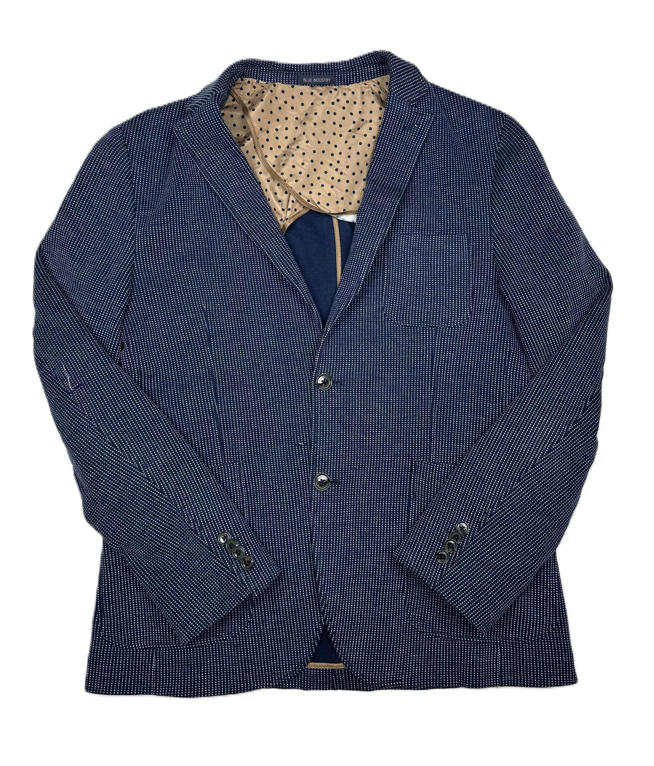 Blue Industry – Sakko | Blue Patterned Cotton Blend (EU 48)