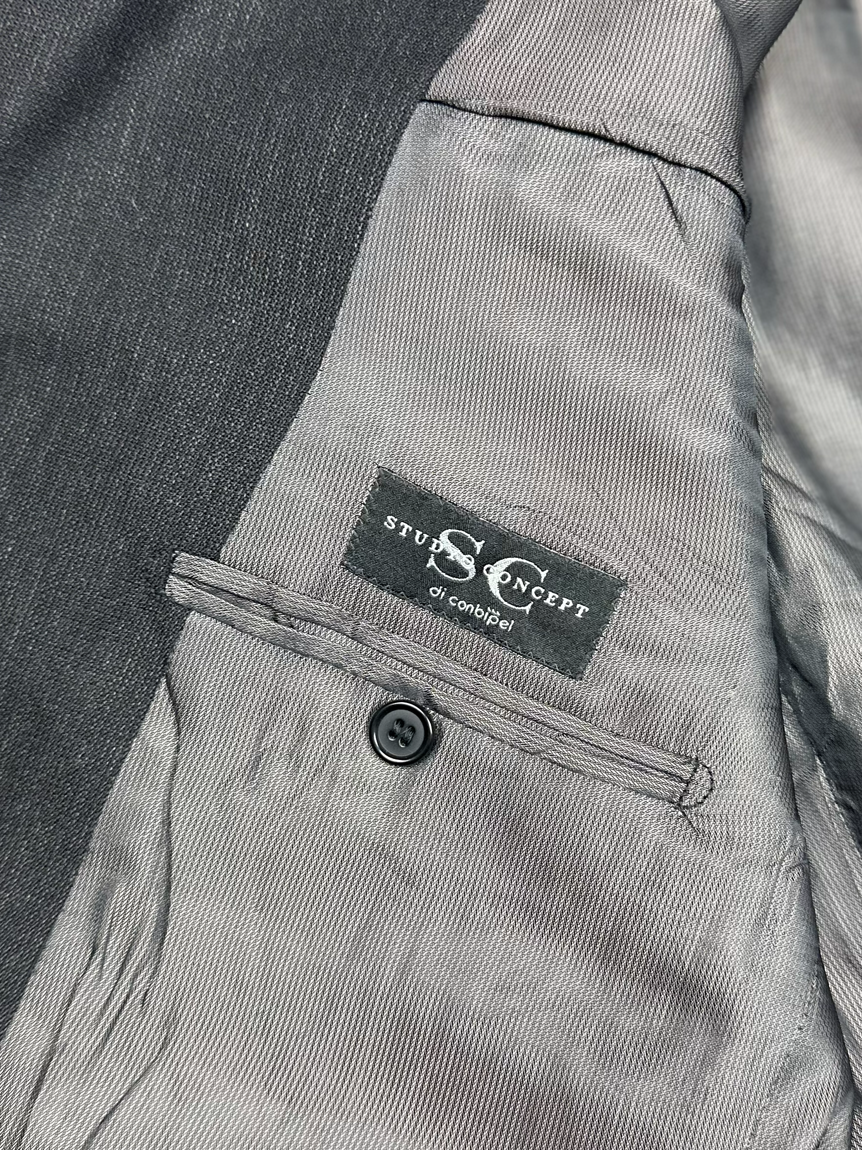 Conbipel – Sakko | Black Pure New Wool Made in Italy (EU 52)