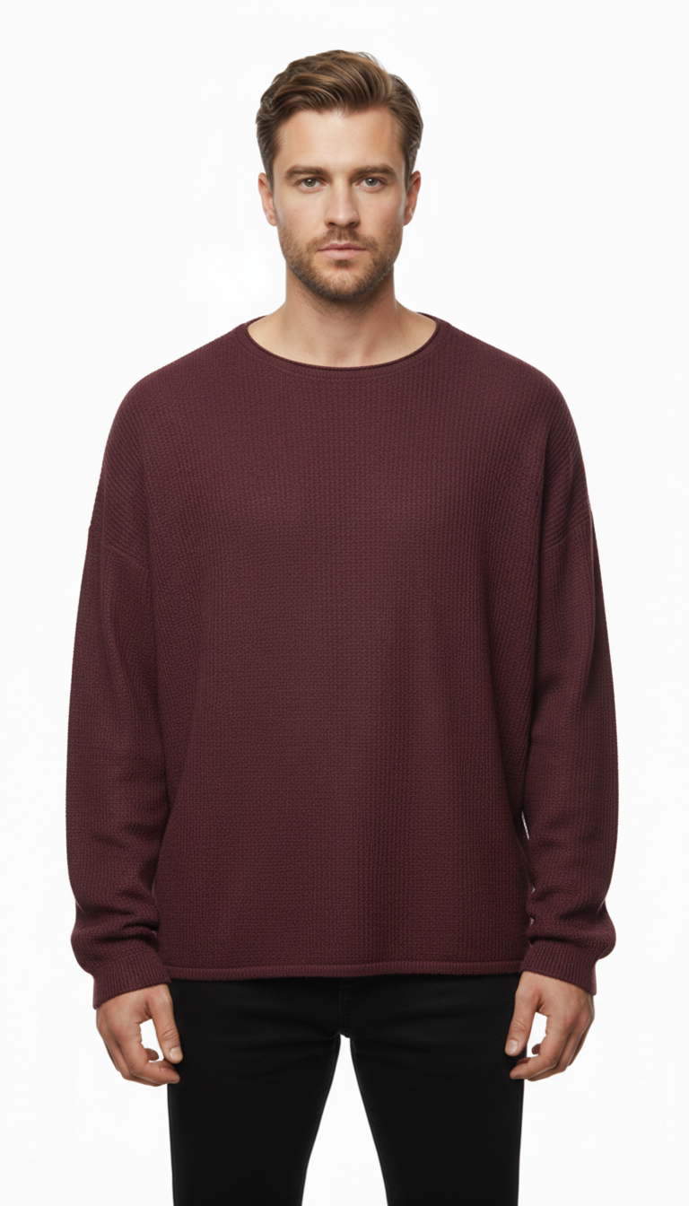 Amisu – Knit | Bordeaux Viscose Blend (fits men’s M–L)