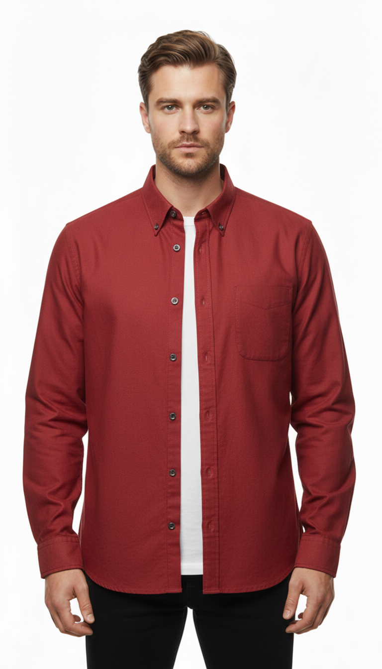 Cavori – Shirt | Red Cotton-Elastane (XL)