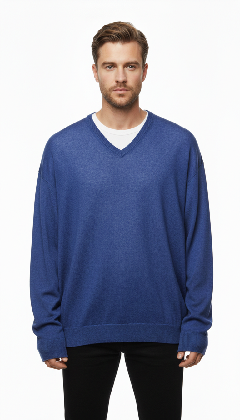 De Blasio – Knit | Royal Blue Merino Blend (XL)