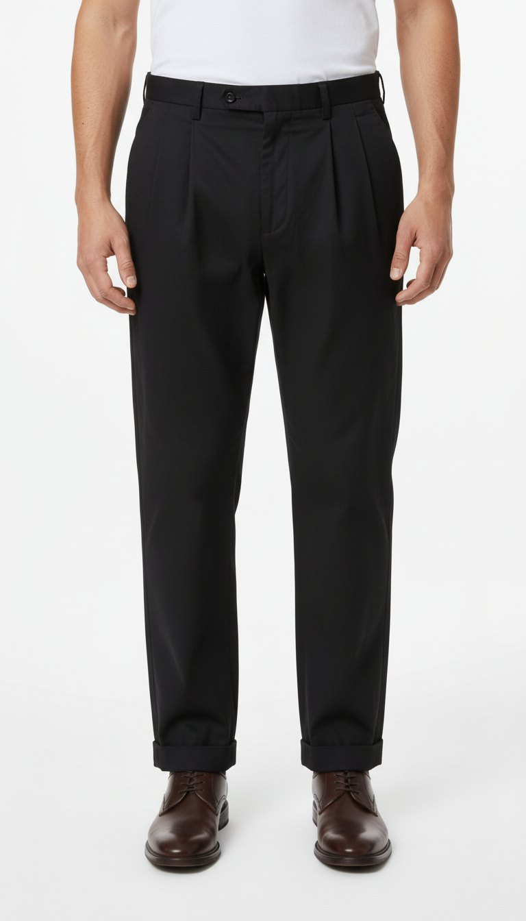 Falbe – Suit Trousers | Black Cotton-Elastane (EU 56–58 / W40)