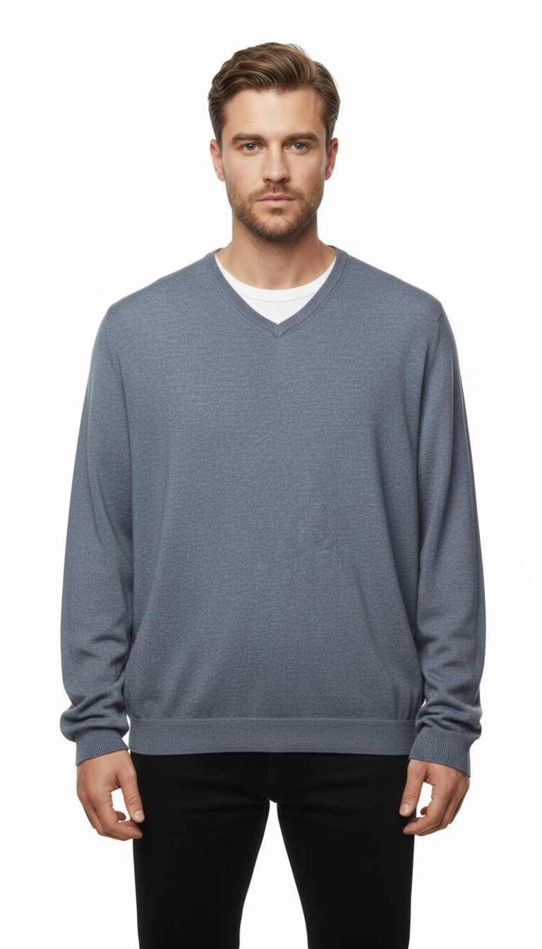 Finshley & Harding – Knit | Light Blue Pima Cotton-Cashmere (L)