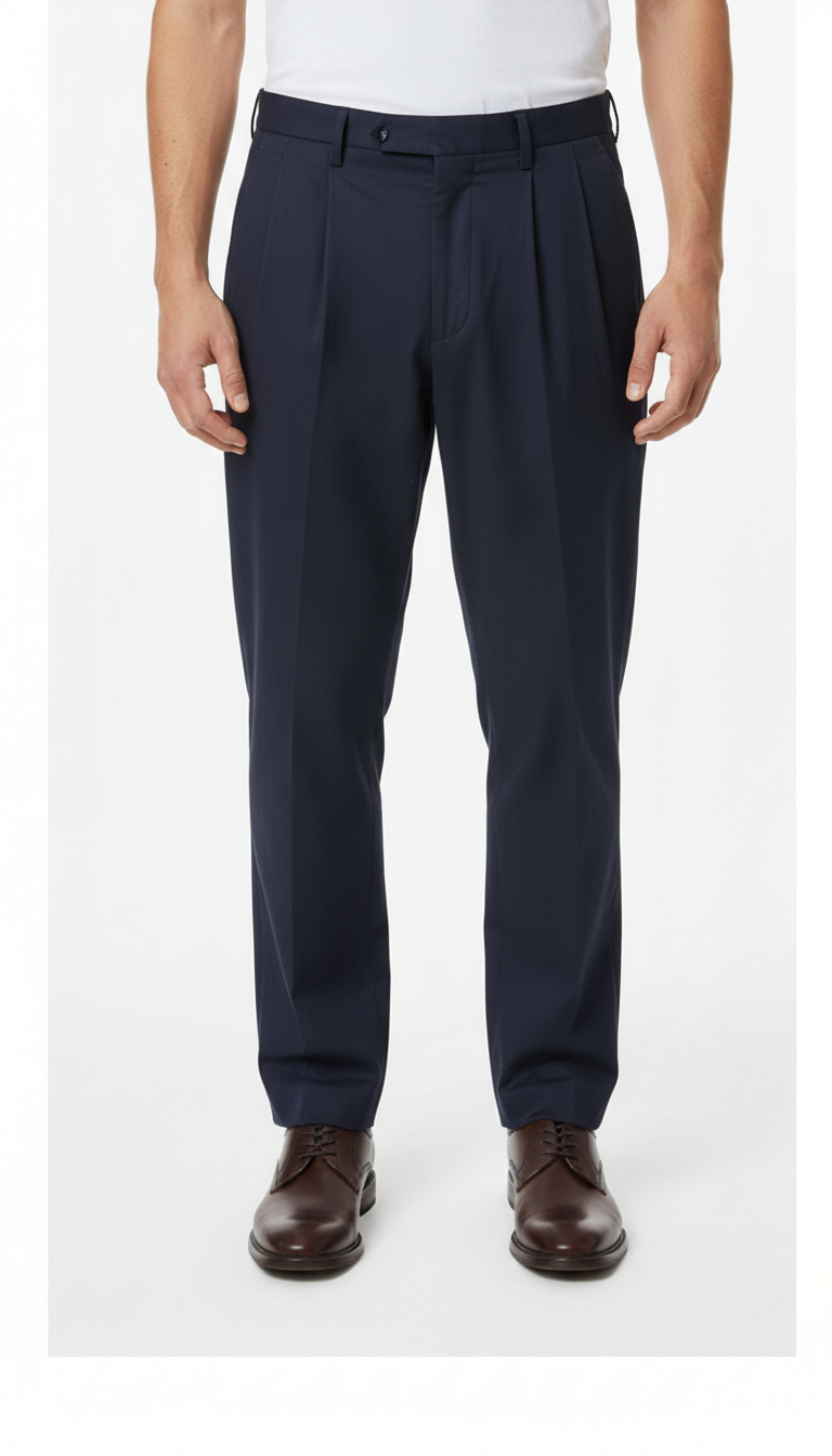 Forint – Suit Trousers | Modern Navy Cotton-Elastane (EU 48 / W33–34)