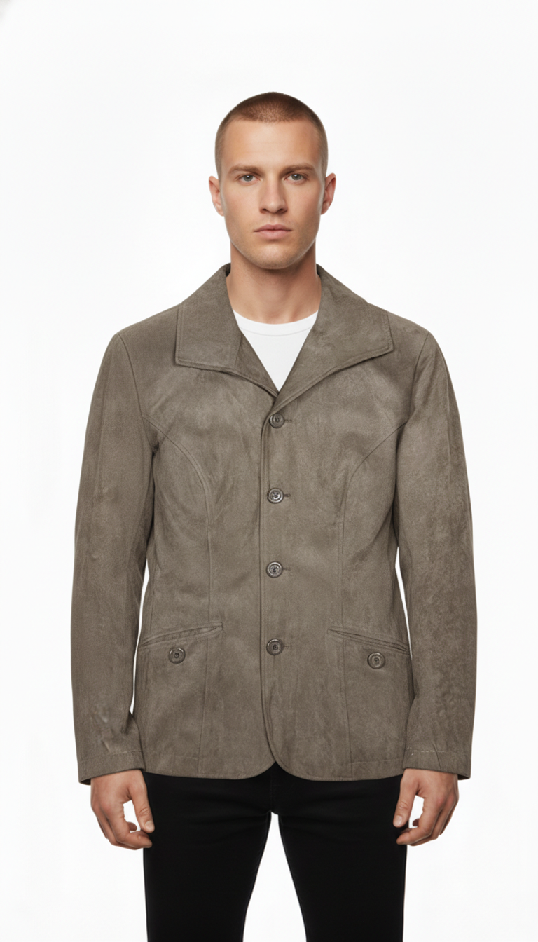 Kingsfield – Sakko | Brown Suede-Look (EU 44)