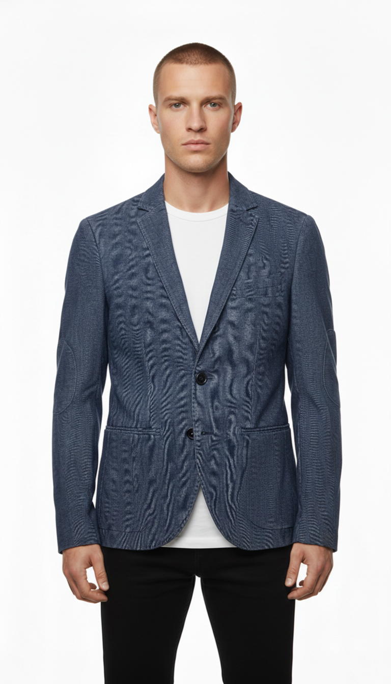 Piazza Italia – Sakko | Light Blue Denim Look (EU 46 Slim)