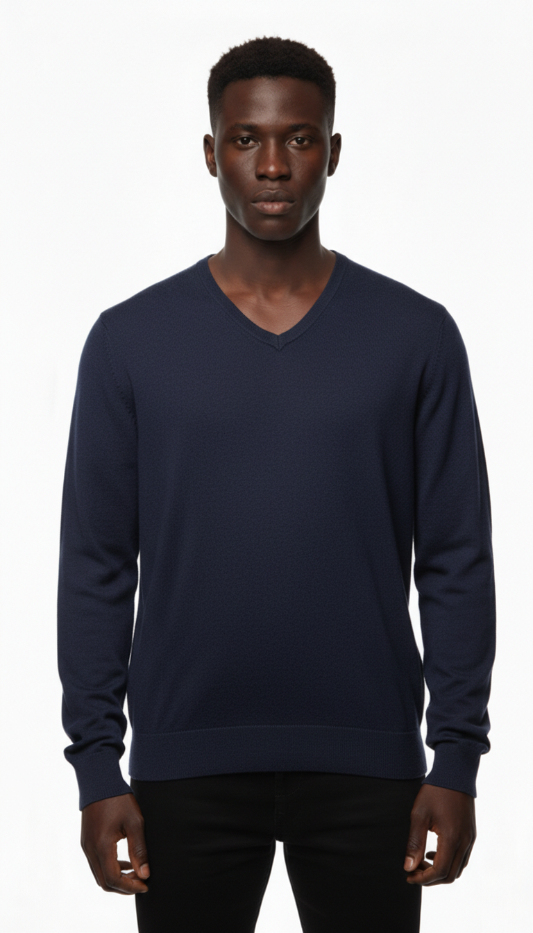 Uniqlo – Knit | Navy Wool V-Neck (M)