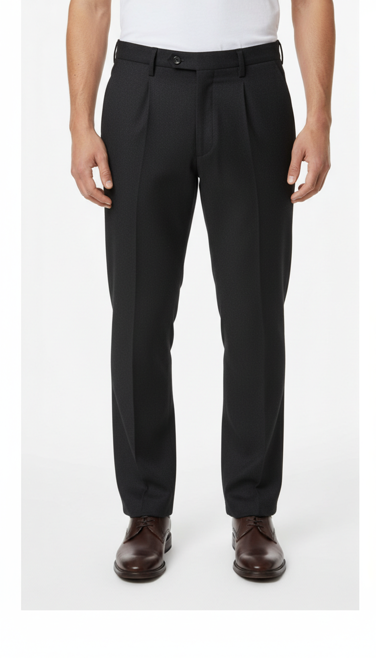 Suit Trousers | Black Wool-Poly Mix (EU 48 / W33)