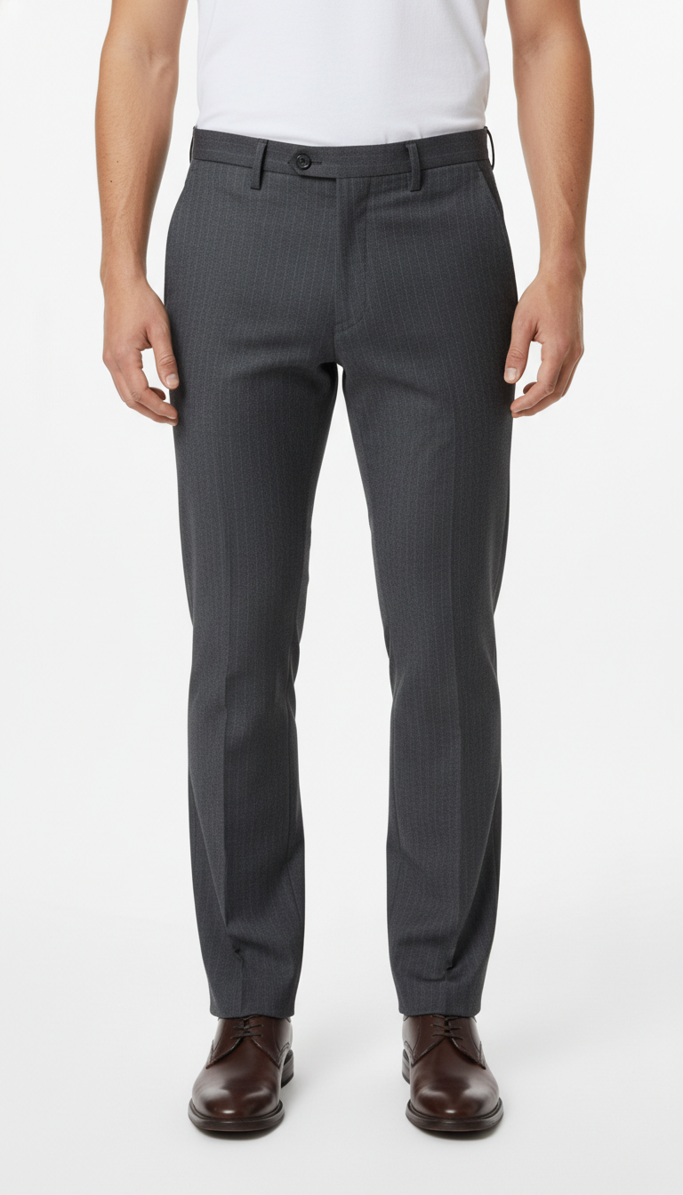 Tailored Trousers – Dark Grey Striped (EU 50)